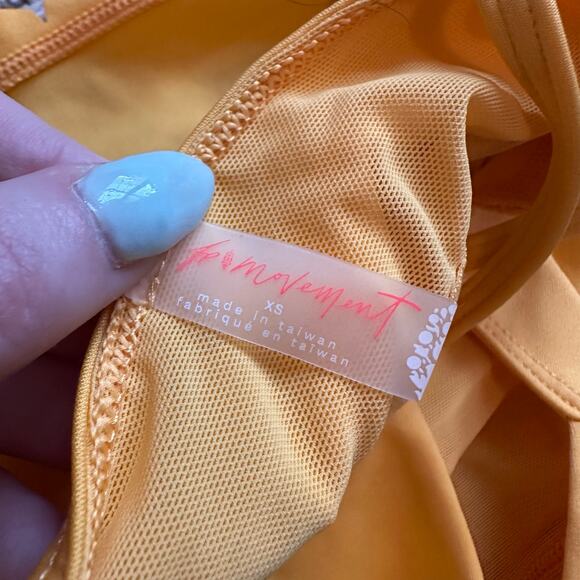 Free People Movement Suns Out yellow strappy crop cami size XS - Picture 4 of 8